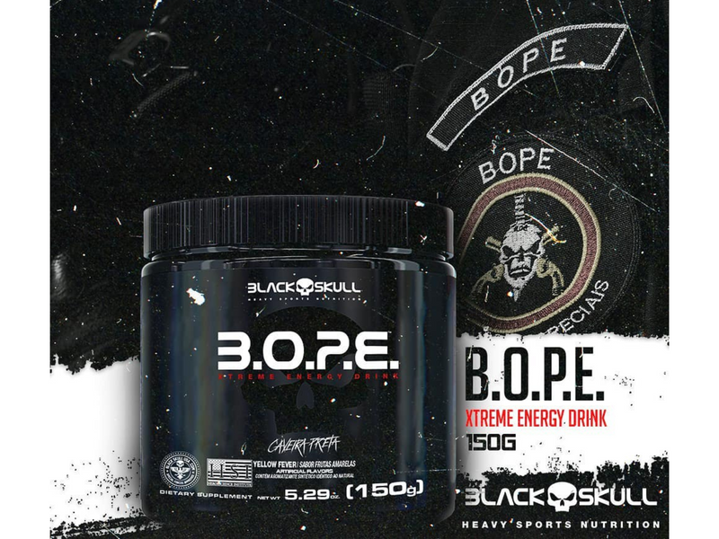 BOPE 150G PRÉ TREINO - BLACK SKULL - Sua Saúde Distribuidora