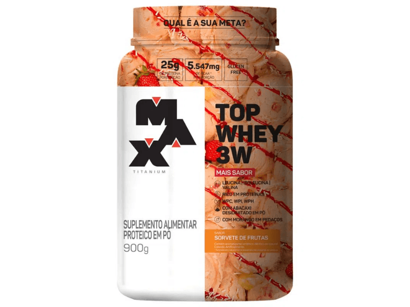 TOP WHEY 3W GOUMERT 900G - MAX TITANIUM - Sua Saúde Distribuidora