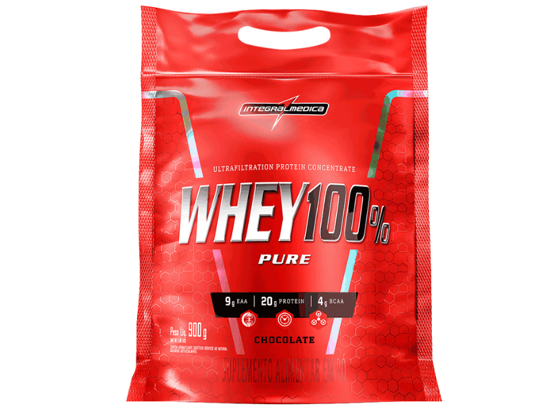 WHEY 100% PURE 900G REFIL - INTEGRALMEDICA - Sua Saúde Distribuidora