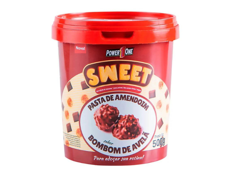 PASTA DE AMENDOIM SWEET 500G - POWER1ONE - Sua Saúde Distribuidora